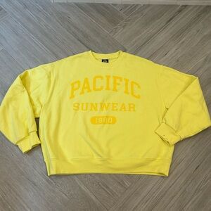 Pacific Sunwear Yellow Crewneck Sweatshirt Small PacSun